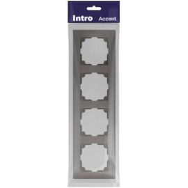 Рамка 4-м СП Accent 6-504-09 титан Intro Б0063712