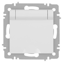 Розетка 1-м СП Accent 6-203-01М 16А IP20 250В 2P+E Schuko с крышкой бел. матов. Intro Б0063713