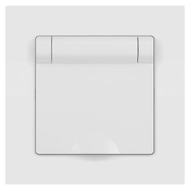 Розетка 1-м СП Accent 6-203-01М 16А IP20 250В 2P+E Schuko с крышкой бел. матов. Intro Б0063713