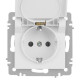 Розетка 1-м СП Accent 6-203-01М 16А IP20 250В 2P+E Schuko с крышкой бел. матов. Intro Б0063713