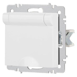 Розетка 1-м СП Accent 6-203-01М 16А IP20 250В 2P+E Schuko с крышкой бел. матов. Intro Б0063713