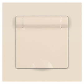 Розетка 1-м СП Accent 6-203-02 16А IP20 250В 2P+E Schuko с крышкой сл.кость Intro Б0063716