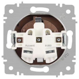 Розетка 1-м СП Accent 6-203-02 16А IP20 250В 2P+E Schuko с крышкой сл.кость Intro Б0063716