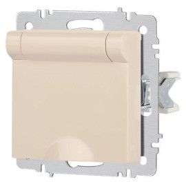 Розетка 1-м СП Accent 6-203-02 16А IP20 250В 2P+E Schuko с крышкой сл.кость Intro Б0063716