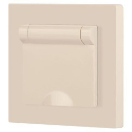 Розетка 1-м СП Accent 6-203-02 16А IP20 250В 2P+E Schuko с крышкой сл.кость Intro Б0063716