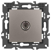 Розетка телевизионная одиночная TV Elegance 14-3101-16 титан Эра Б0065760