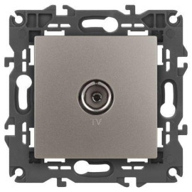 Розетка телевизионная одиночная TV Elegance 14-3101-16 титан Эра Б0065760