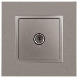 Розетка телевизионная одиночная TV Elegance 14-3101-16 титан Эра Б0065760