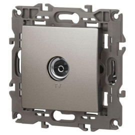 Розетка телевизионная одиночная TV Elegance 14-3101-16 титан Эра Б0065760