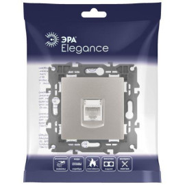 Розетка компьютерная Elegance 14-3107-16 RJ45 титан Эра Б0065764