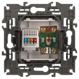 Розетка компьютерная + телевизионная Elegance 14-3110-16 RJ45+TV титан Эра Б0065768