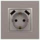 Розетка Elegance 14-4109-16 16A 250В 2P+E защ. штор. с 2xUSB 3А 5В титан Эра Б0065775