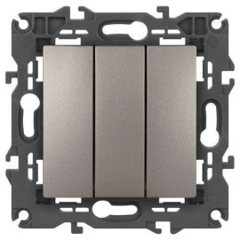 Выключатель 3-кл. Elegance 14-1107-16 250В 10АХ титан Эра Б0065799
