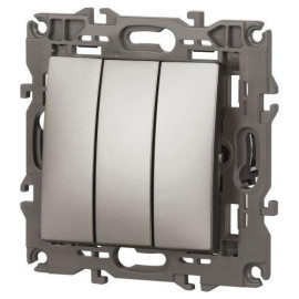 Выключатель 3-кл. Elegance 14-1107-16 250В 10АХ титан Эра Б0065799