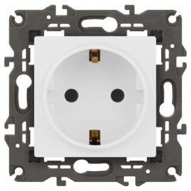 Розетка Elegance 14-2101-01М 16А 250В 2P+E Schuko матов. бел. Эра Б0065800