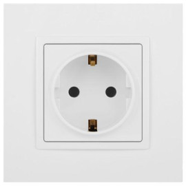 Розетка Elegance 14-2101-01М 16А 250В 2P+E Schuko матов. бел. Эра Б0065800