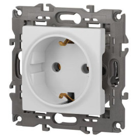 Розетка Elegance 14-2101-01М 16А 250В 2P+E Schuko матов. бел. Эра Б0065800