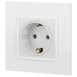 Розетка Elegance 14-2101-01М 16А 250В 2P+E Schuko матов. бел. Эра Б0065800