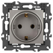 Розетка Elegance 14-2101-16 16А 250В 2P+E Schuko титан Эра Б0065802