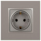 Розетка Elegance 14-2101-16 16А 250В 2P+E Schuko титан Эра Б0065802