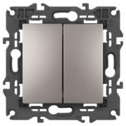 Выключатель 2-кл. Elegance 14-1104-16 250В 10АХ титан Эра Б0065803