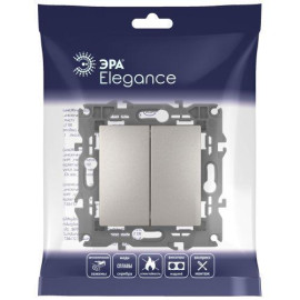 Выключатель 2-кл. Elegance 14-1104-16 250В 10АХ титан Эра Б0065803
