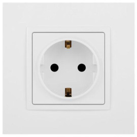 Розетка Elegance 14-2102-01М 16А 250В 2P+E Schuko защ. шторки матов. бел. Эра Б0065804