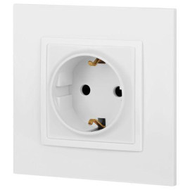 Розетка Elegance 14-2102-01М 16А 250В 2P+E Schuko защ. шторки матов. бел. Эра Б0065804