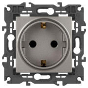 Розетка Elegance 14-2102-16 16А 250В 2P+E Schuko защ. шторки титан Эра Б0065806