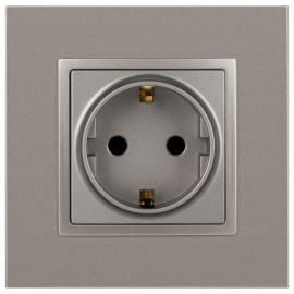 Розетка Elegance 14-2102-16 16А 250В 2P+E Schuko защ. шторки титан Эра Б0065806