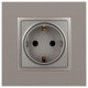 Розетка Elegance 14-2102-16 16А 250В 2P+E Schuko защ. шторки титан Эра Б0065806
