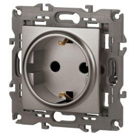 Розетка Elegance 14-2102-16 16А 250В 2P+E Schuko защ. шторки титан Эра Б0065806