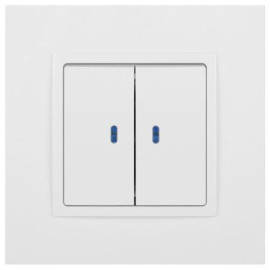 Выключатель 2-кл. Elegance 14-1105-01М 250В 10АХ с подсветкой матов. бел. Эра Б0065807