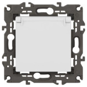 Розетка Elegance 14-2103-01М 16А 250В 2P+E Schuko защ. шторки с крышкой матов. бел. Эра Б0065808