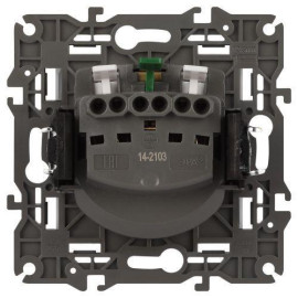 Розетка Elegance 14-2103-01М 16А 250В 2P+E Schuko защ. шторки с крышкой матов. бел. Эра Б0065808