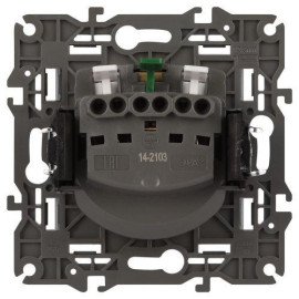 Розетка Elegance 14-2103-16 16А 250В 2P+E Schuko защ. шторки с крышкой титан Эра Б0065811