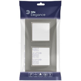 Рамка 2-м Elegance 14-5012-16 Classic для розеток и выключателей титан Эра Б0065825