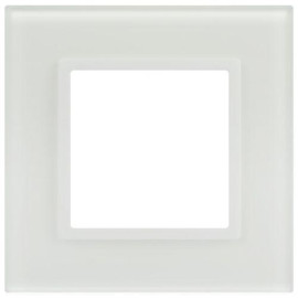 Рамка 1-м Elegance 14-5101-01М для розеток и выключателей стекло матов. бел. Эра Б0065832