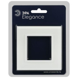 Рамка 1-м Elegance 14-5101-01М для розеток и выключателей стекло матов. бел. Эра Б0065832