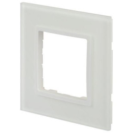 Рамка 1-м Elegance 14-5101-01М для розеток и выключателей стекло матов. бел. Эра Б0065832