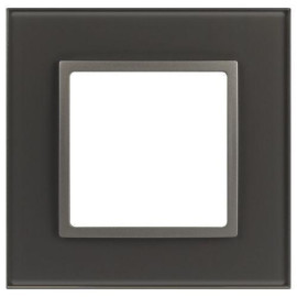 Рамка 1-м Elegance 14-5101-16 для розеток и выключателей стекло титан Эра Б0065833