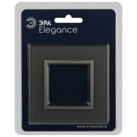 Рамка 1-м Elegance 14-5101-16 для розеток и выключателей стекло титан Эра Б0065833