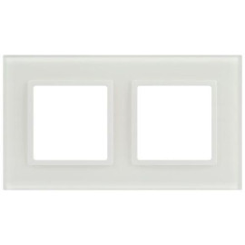 Рамка 2-м Elegance 14-5102-01М для розеток и выключателей стекло матов. бел. Эра Б0065834