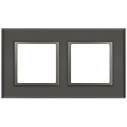 Рамка 2-м Elegance 14-5102-16 для розеток и выключателей стекло титан Эра Б0065835