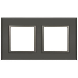 Рамка 2-м Elegance 14-5102-16 для розеток и выключателей стекло титан Эра Б0065835