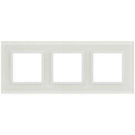 Рамка 3-м Elegance 14-5103-01М для розеток и выключателей стекло матов. бел. Эра Б0065836