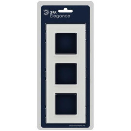 Рамка 3-м Elegance 14-5103-01М для розеток и выключателей стекло матов. бел. Эра Б0065836