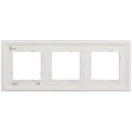 Рамка 3-м Elegance 14-5103-01М для розеток и выключателей стекло матов. бел. Эра Б0065836