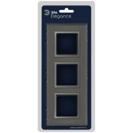 Рамка 3-м Elegance 14-5103-16 для розеток и выключателей стекло титан Эра Б0065837