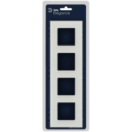 Рамка 4-м Elegance 14-5104-01М для розеток и выключателей стекло матов. бел. Эра Б0065838